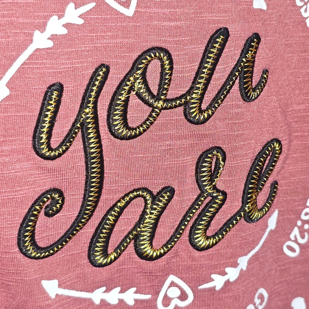 Joei & I You Are Inspirational Scripture Embroidered Graphic Tee Shirt Sz L NWT - Picture 5 of 13